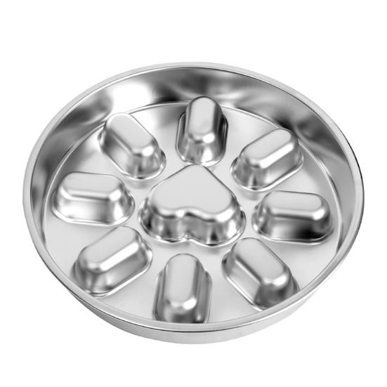 Pet Slow Food Bowl Anti-Slip Design Promotes Slow Feeding Stainless Steel Pet Dog Bowl for Small to Medium Dogs