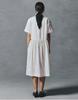 Hejiseu [His] Ivory Button-Down Short Sleeve Dress
