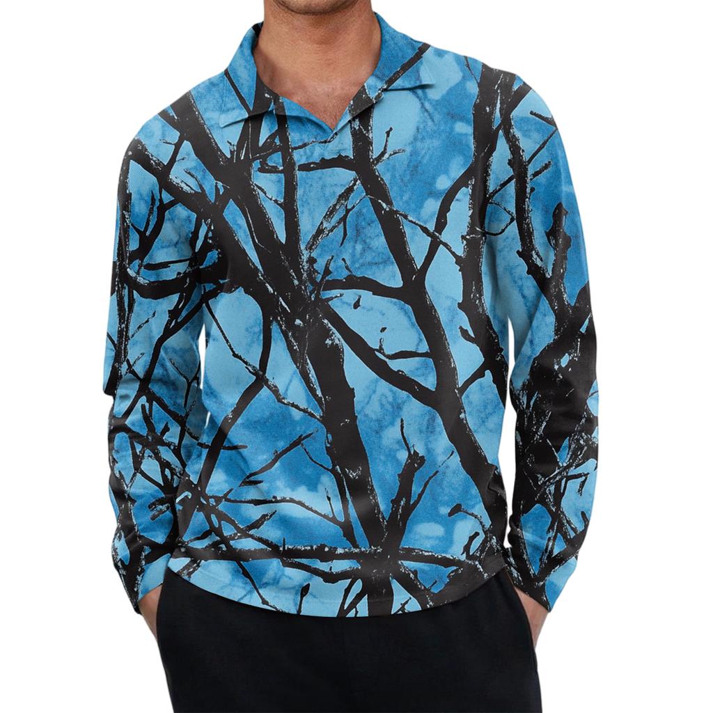 Men's Casual Retro Small V-neck Long-sleeved Top