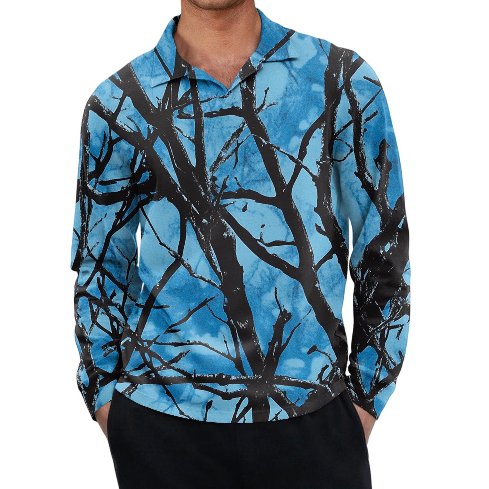 

Мужской повседневный ретро топ с маленьким V-образным вырезом и длинными рукавами XXL синий