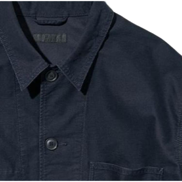 Uniqlo Solid Color Minimalist Pocket Decorated Lapel Jacket Men Jackets Blue 453227-68
