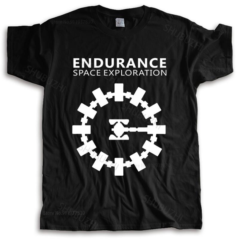 Unisex Tshirt Summer Adventure Movie Interstellar Endurance Space Craft Christopher Nolan Male Cotton Teeshirt Bigger Size