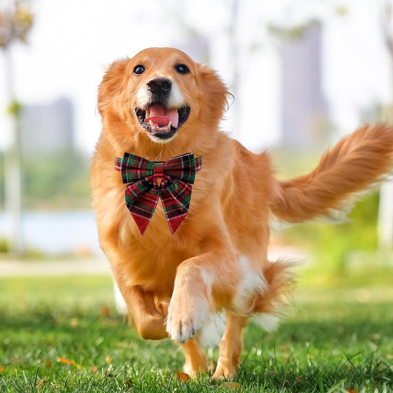 Dog Bow Tie Classic Plaid Bowknot Pet Collars Dog Bow Tie Cute Adjustable Holiday Dog Collars Bow Tie Dog Collars for Puppy Cat