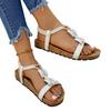 Women Flat Sandals Summer Casual Bohemian Style Elastic Backstrap Beach Shoes Lightweight Comfortable Walking Footwear