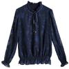 Floral Printed Chiffon Shirt Casual Loose T Shirt for Women