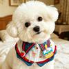 Strawberry Cake Cat Bib Adjustable Snap Button Striped Dog Bandana Bib