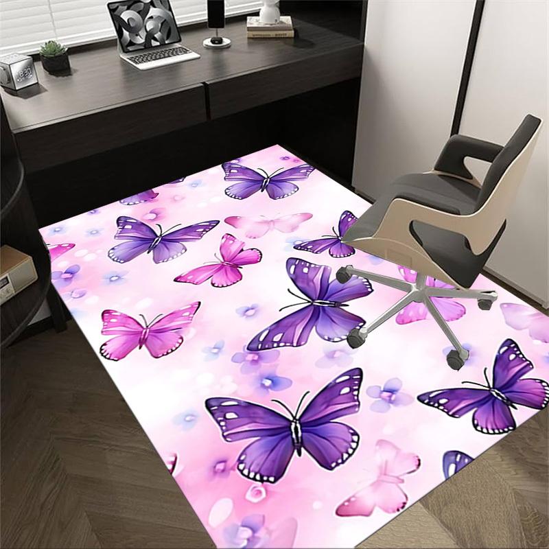 

1PC Butterflies Flowers Non-Slip Floor carpet, Office, family, bedroom, Studio - Large Area Rug, Vibrant Colors, Longlasting Material-X416 60cm by 90cm