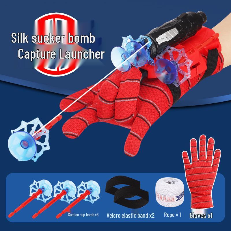 Children's Spider Hero Web Shooter Glove with Soft Bullet and Suction Cup Dart Launcher