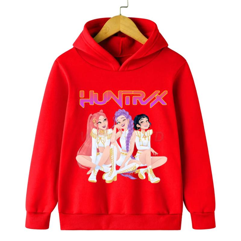 

Kpop Demon Hunters Hoodies Autumn Winter Print Warm Comfortable Fashionable Children s Hooded 160cm