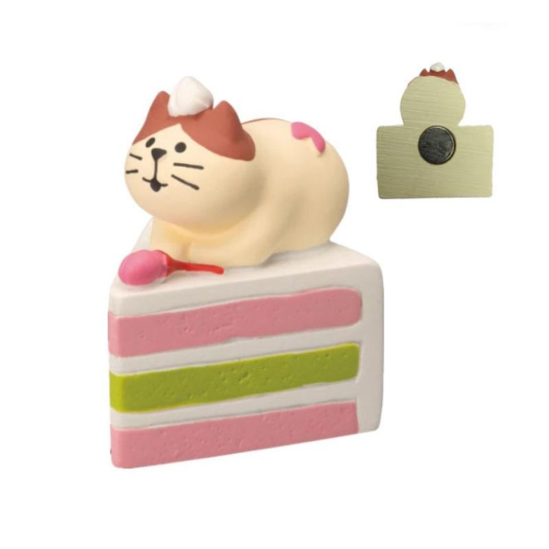 Japanese cat refrigerator sticker, grocery zakka cute bread coffee shop decoration gift miniature resin ornament