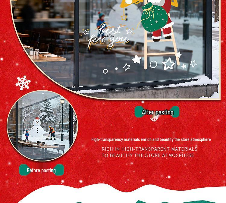 Creative Christmas Snowflake Window Stickers - Festive Electrostatic Decorations for Glass and Doors