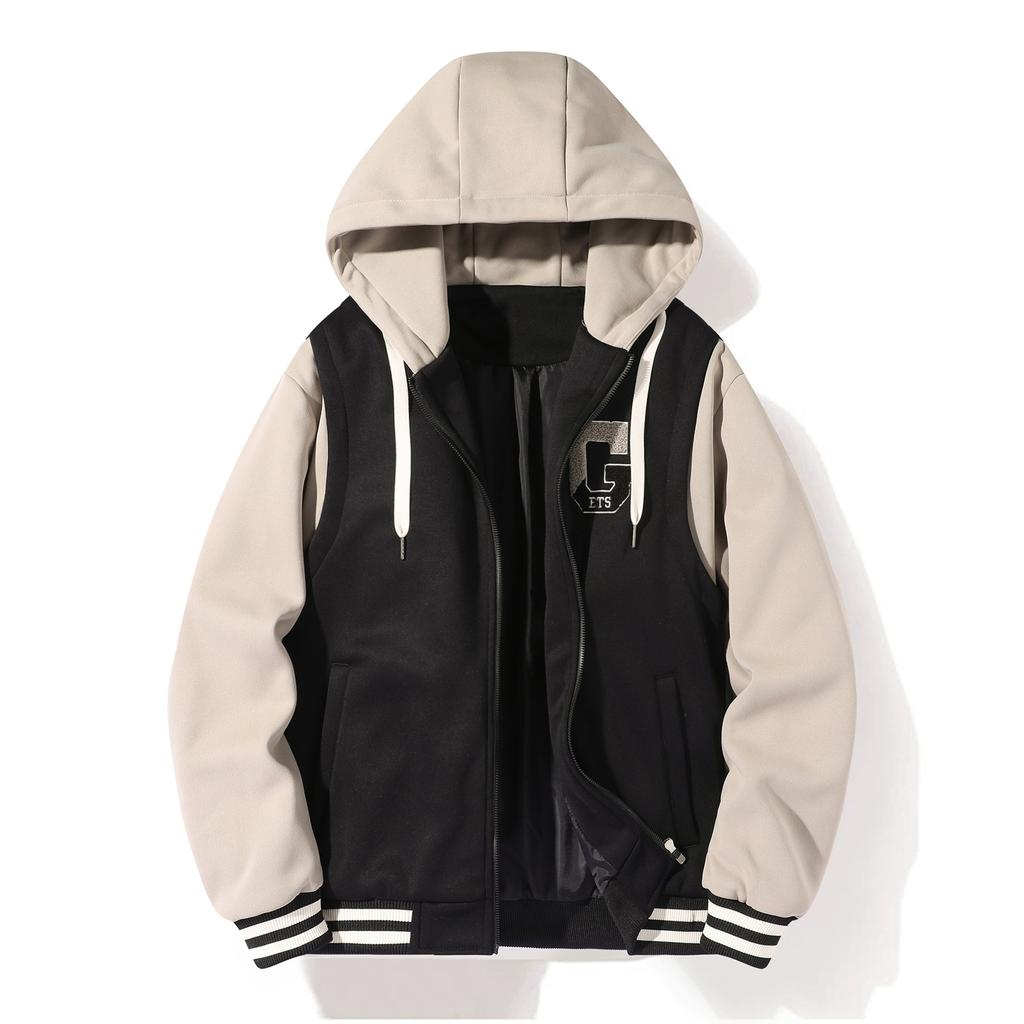 Maglione Giacca da Uomo Cardigan con Cappuccio Primavera e Autunno Zip alla Moda Uomo Bello Top Corto