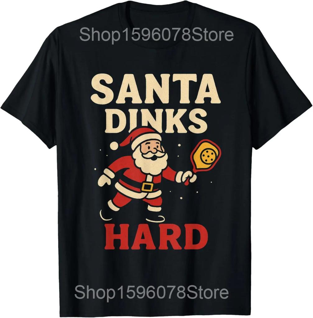 12 Days of Pickleball Christmas Players Season Sport Lover T Shirts Men Streetwear Tee Shirt Short Sleeve Unisex Loose Clothing