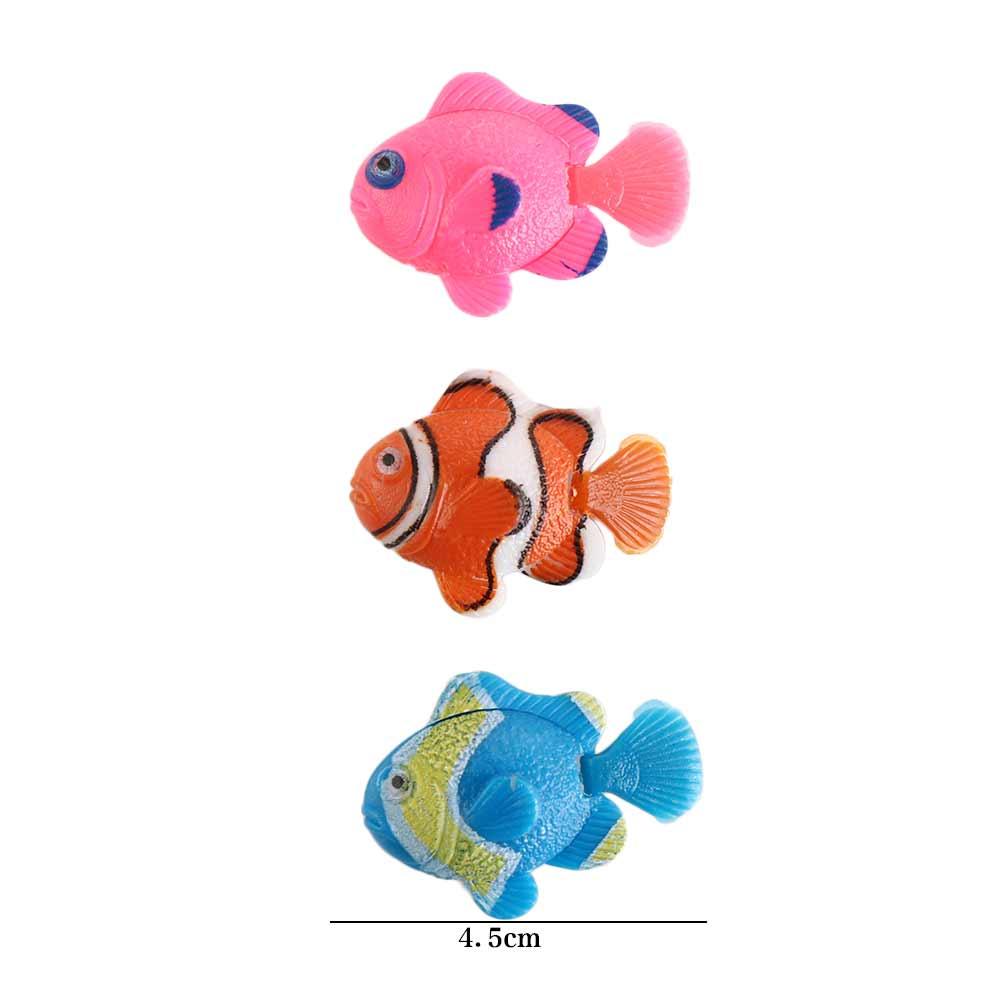5pcs Decorative Artificial Clownfish Plastic Simulation Floating Fishes Random Color Simulation Ocean Tropical Fish