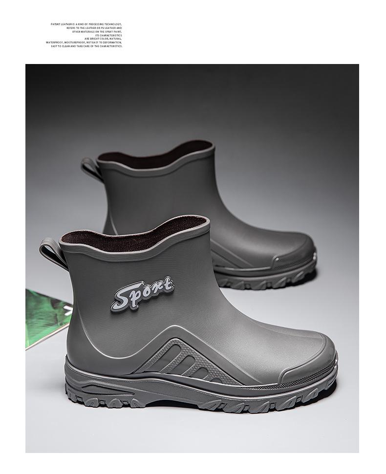 2023 Winter Sale: Men's Short Tube Waterproof Rubber Rain Boots - All-Season Fashionable Flat Design
