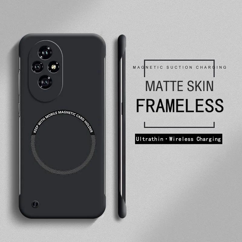 

Ultra Thin Frameless Magnetic Charging Hard PC Phone Case For Honor 300 Ultra 200 Smar Pro Lite Candy Color Matte Protect Cover For Honor 200