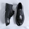 2024 New Leather Shoes Men's British Retro Heightening Platform Men's Shoes Youth Low-top Wedding Leather Shoes Men's 99331-R