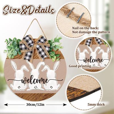 Paashaas Decoratief Deurbord Houten Welkom Deurbord