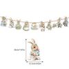 Retro Bunny Easter Banner Chick Printed Hanging Flag Rabbit Spring Bunting Easter Festival Bunting Party