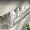 2Piece Bathroom Wall Shelf, NoDrill PET Organizer, Waterproof, Gray & Clear Transparent Small X1