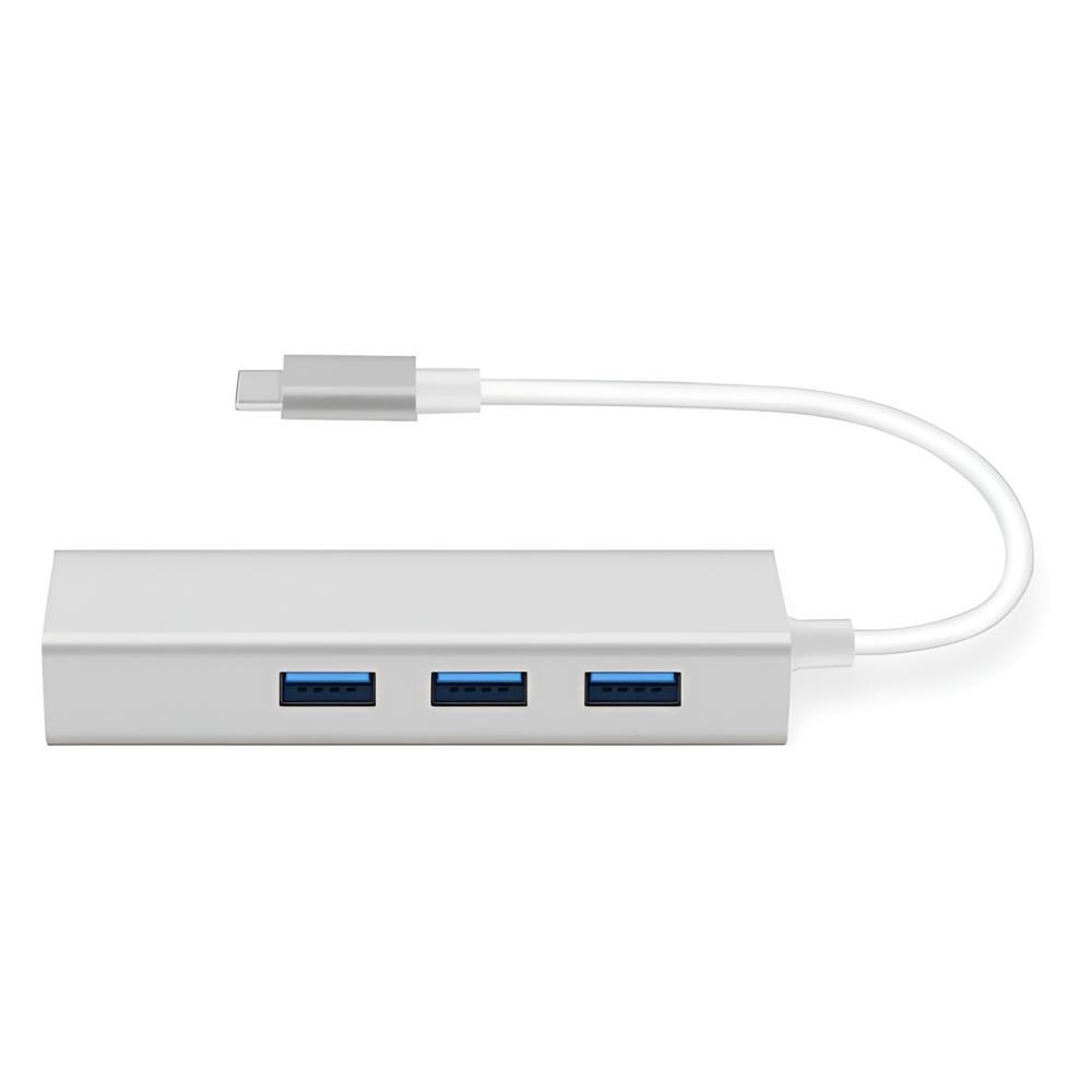Hub usb 3.1 typ c  3x usb 3.0 ethernet rj-45 lan przejściówka stacja