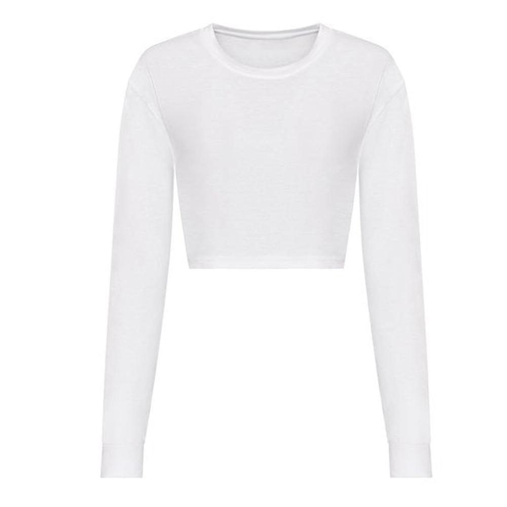 Awdis Womens/Ladies Long-Sleeved Crop Top