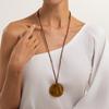 Swirl Dyed Gradient Resin Pendant Adjustable Bohemian Necklace  Boho Outfit Styling