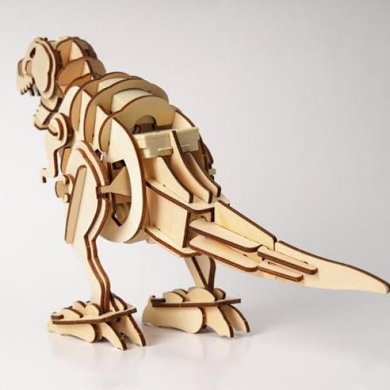 3D Wooden Puzzle Dinosaur Series with Japanese Instructions Tsukurundesu® Battery-Operated (Large Tyrannosaurus)