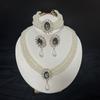 Elegant Multi-Layer Imitation Pearl Jewelry Set Alloy Rhinestone Necklace Earrings Bracelet Women Fashion Daily Wear
