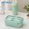 Lunch Box Portable for Children School Office Bento Box Compartment Sealed Food Container with Tableware Microwavable Heating
