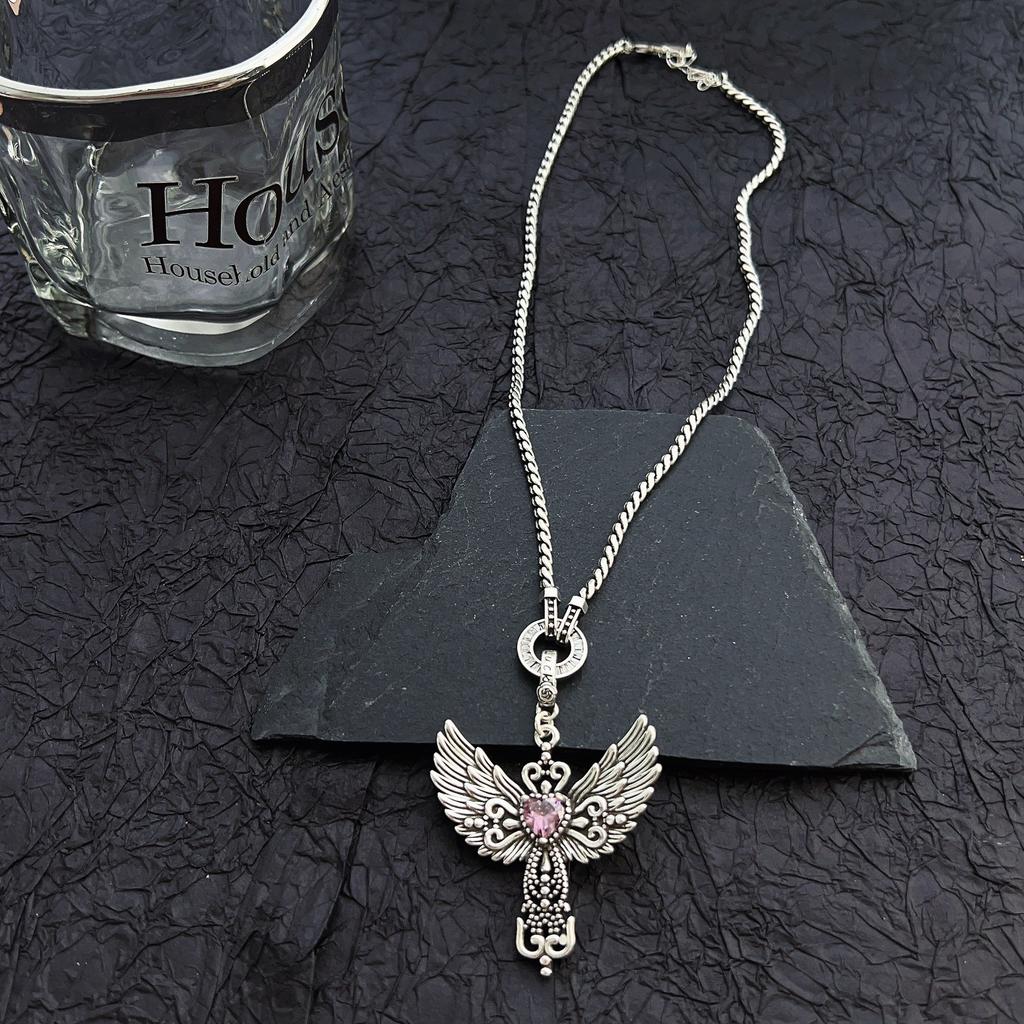 Neck Chain, Angel Cross Necklace, Delicate and Niche Women's Collarbone Chain, Light Luxury Fashion Sweater Chain Accessories