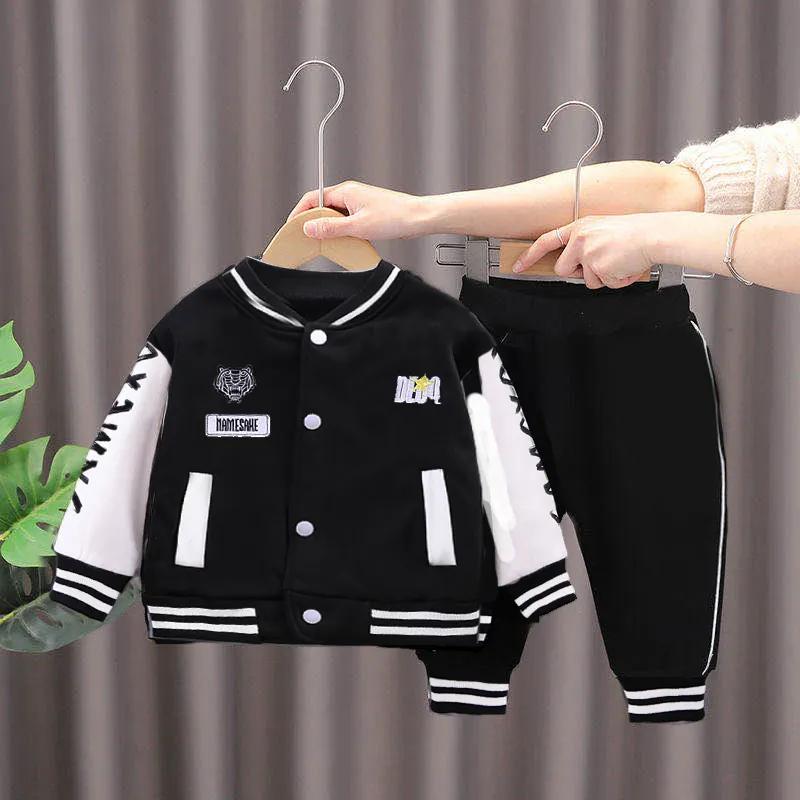 Boys Girls Baseball Clothing Sets Kids Casual Sports Outfits Coat Pant 2Pcs Spring Autumn New Thin Baby Tracksuit Suit