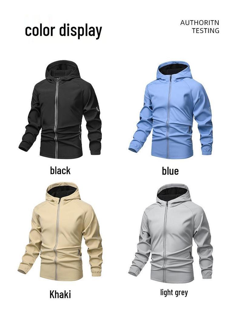 Herren Outdoor Winddichte Softshell Fleece Kapuzenjacke zum Bergsteigen