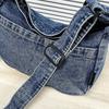 Damen Washed Denim Tasche Umhängetasche Schultertasche