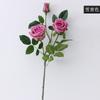 Künstliche Blume dekoratives Ornament Simulation gekräuselte Rose Europäische 3-köpfige feuchtigkeitsspendende Rose Simulationsblume
