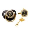 Baby Alphabet Pacifier with Clip - Black