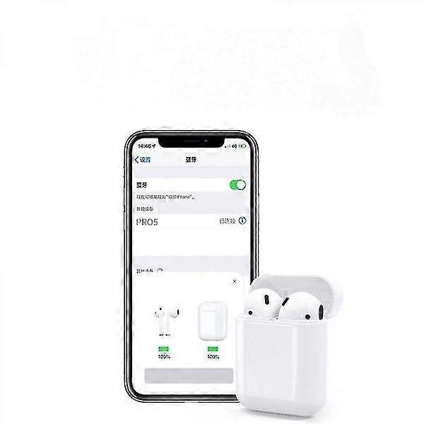 Pro 5 Bluetooth Kulaklık, iPhone ve Android ile Uyumlu, Kablosuz Bluetooth Kulaklık, Kompakt ve Zarif, Kablolar Dahil, Beyaz