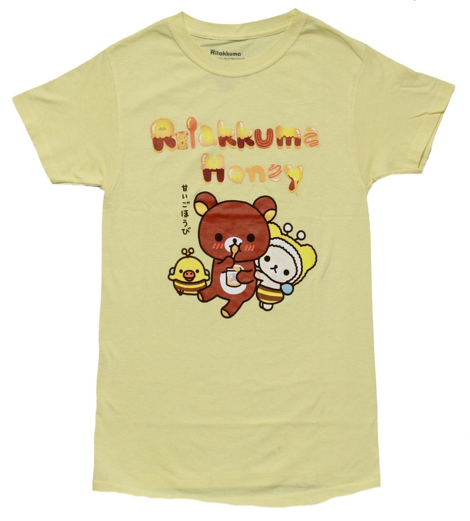 T-shirt Kawaii Rilakkuma San-X Miele Nuovo per Adulti - Kiiroitori, Korilakkuma