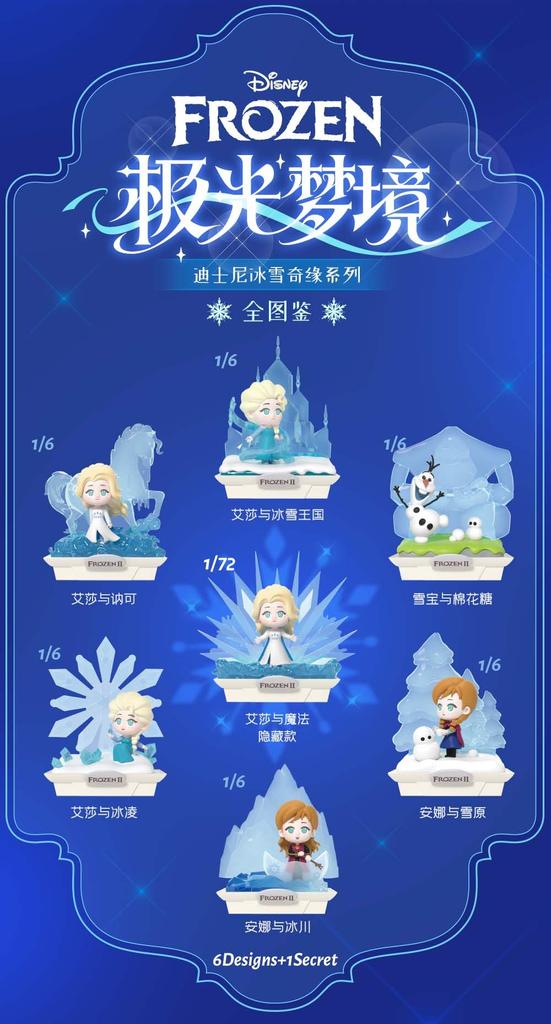 52TOYS BLINDBOX Frozen Aurora Dreamland PVC Trading Box of 6 Figures,