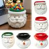 Holiday Party Centerpiece Cute Santa Claus Resin Flowerpot Decorative Christmas Desktop Gift for Plant Lovers Planter Hand Painted Container Indoor
