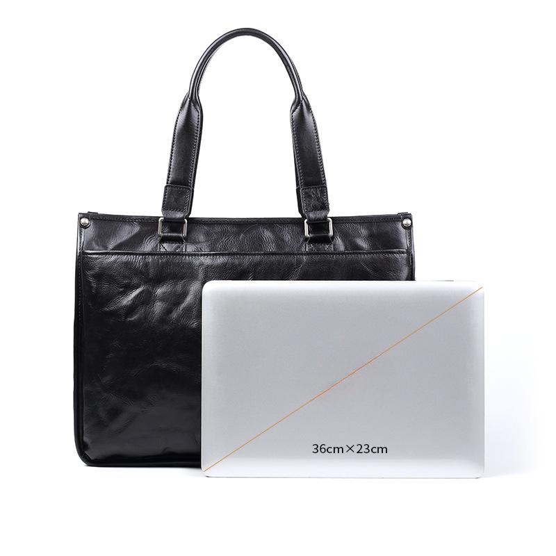 Ekte skinn herreveske stor kapasitet kuskinn koffert for menn forretningsreise datamaskinveske stor veske for menn