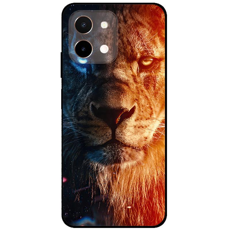 For Vivo Y28 4G Case 6.68'' Black TPU Silicon Cartoon Protection Cover for VivoY28 Y 28 4G Shockproof Capa Wolf Animals Soft Bag