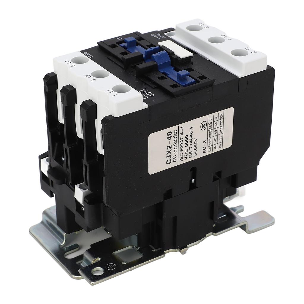 AC Contactor 3 Pole DIN Rail Mount Universal Circuit Control Electric Motor Contactor 380V Coil 40A