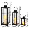 Set of 3 Square Candle Lanern Perfect Size Home Decoration Outdoor Wedding Lanterns With Tempered Glass