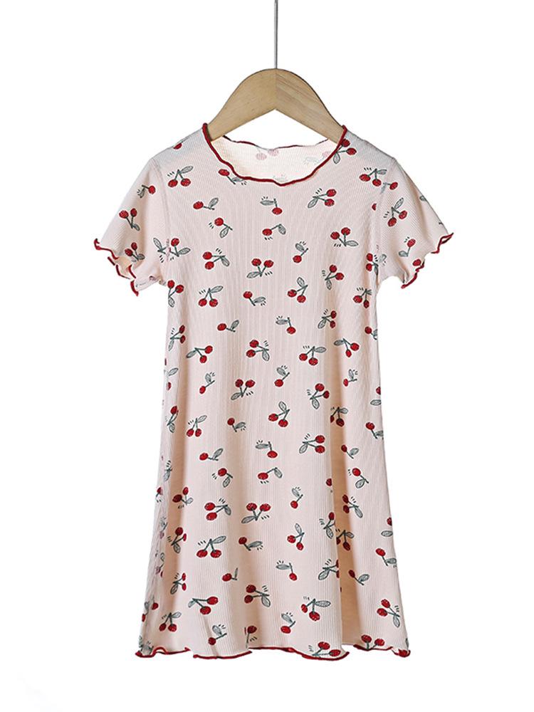Y Korean Style Girls' Modal Nightgown: Summer Airy Boneless Sleepwear for Children