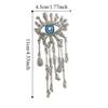 Vintage Devil's Eye Brooch Imitated Pearl Exaggerated Sparkling Rhinestone Tassel Pin Trendy Delicate Water Droplet Brooch