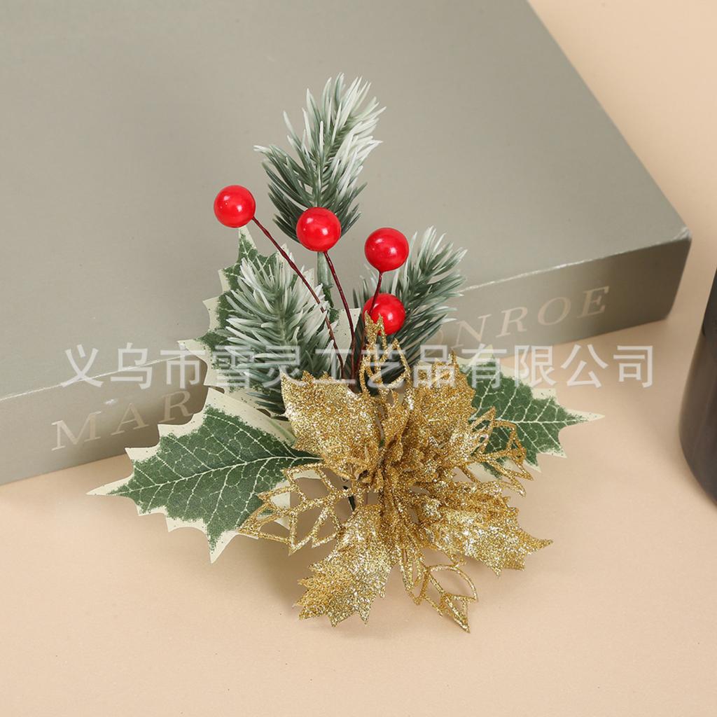Christmas Needles, Red Berries, Christmas Flowers, Christmas Tree Ornaments And Props