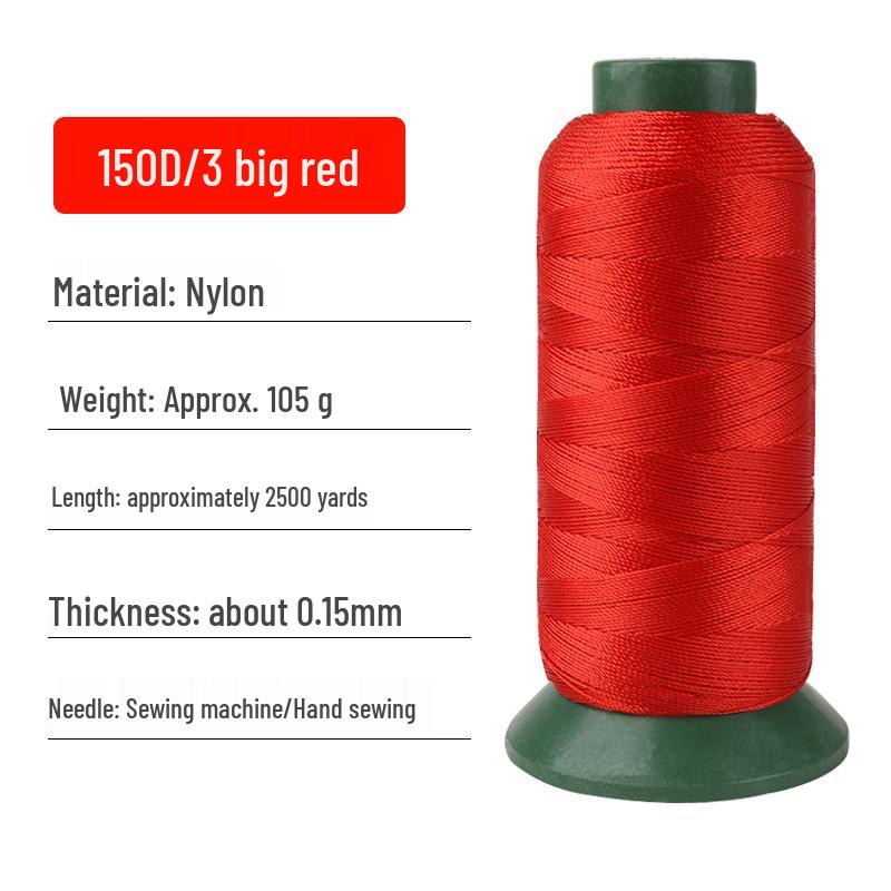 150D/3-Ply High-Strength Mercerized Nylon Thread for Sewing and Leatherwork