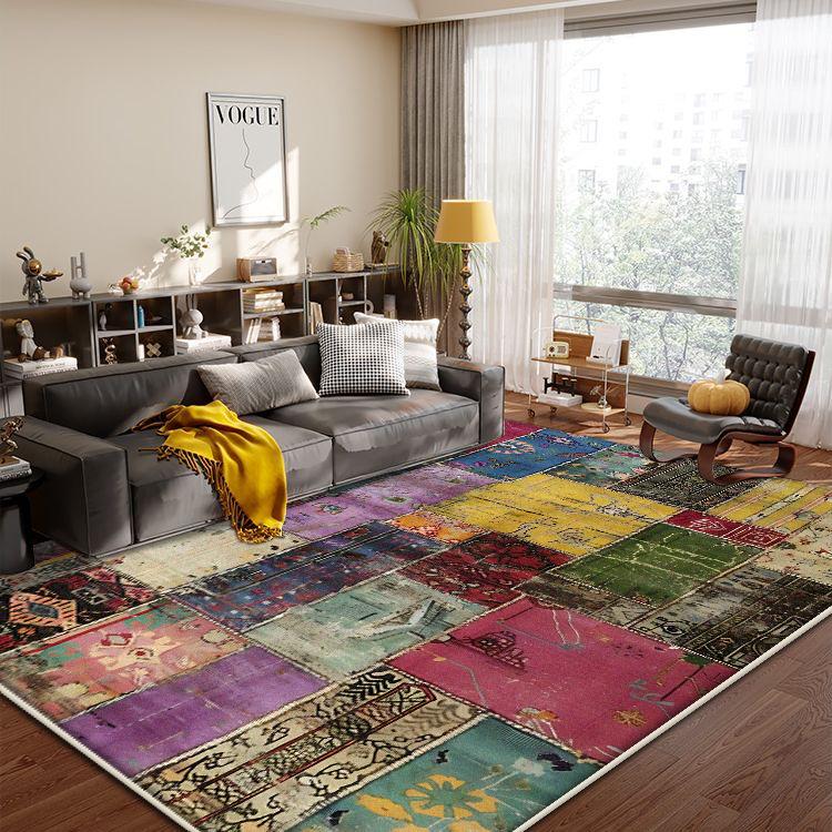 Boho Retro Living Room Carpet Geometric Design Luxury Bedroom Bedside Floor Mat Home Decoration Sofa Easy Clean Large Area Rugs