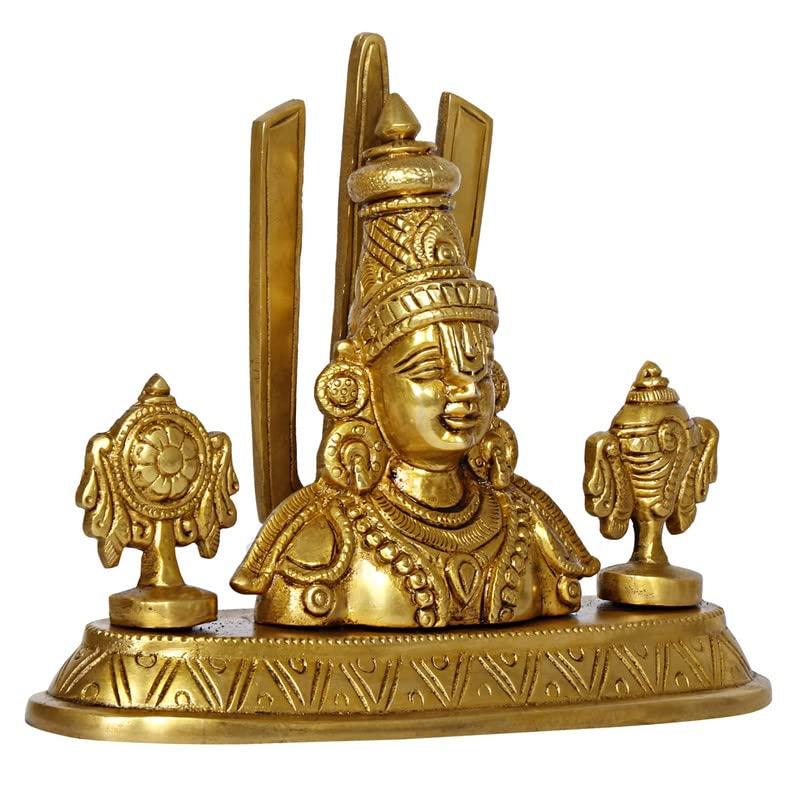 Tirupati Balaji Brass Idol, Gold Finish Divine Home Decor & Pooja Room Statue